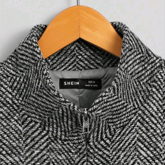 NEW! TEXTURED FABRIC TWILL knit JACKET size medium - Picture 4 of 4